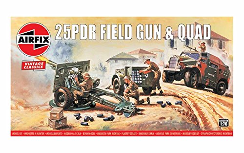 Airfix A01305V 1:76 25pdr Field Gun & Quad Vintage Classic Kit